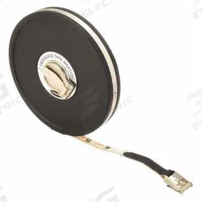 KESON Long Tape Measure: Manual, MC-10M-100, Metric/SAE/Engineers Scale, 100 ft / 30 m - Closed-Reel Long Tape Measures