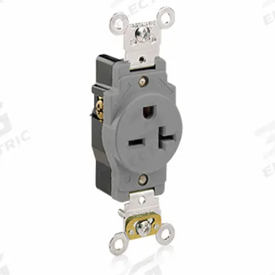 LEVITON Receptacle: Single, 6-20, Gray, 250V AC, 20 A, 2 Pole / 3 Wire (MPN 5461-GY) - General Purpose Receptacles