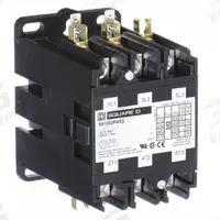 SQUARE D Definite Purpose Magnetic Contactor: 3 Poles, 24V AC, 50 A, Non-Reversing (MPN 8910DPA53V14). Key specifications — Brand: SQUARE D; Coil Voltage: 24V AC; Contactor Style: HVACR Definite Purpose Contactor; Terminal Connection Type: Quick-Disconnect Terminals; Maximum Voltage Rating: 600V AC; Series: 8910 Series Type DPA; Phase: Three; Main Pole Contact Form: 3NO.