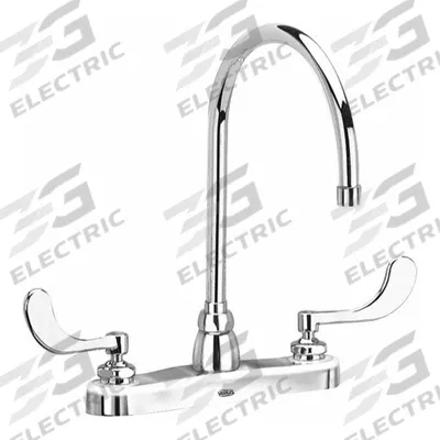 ZURN Gooseneck Kitchen/Bathroom Faucet: AquaSpec, Brass, Centerset, Deck, 2 Mounting Holes - Centerset Kitchen Faucets