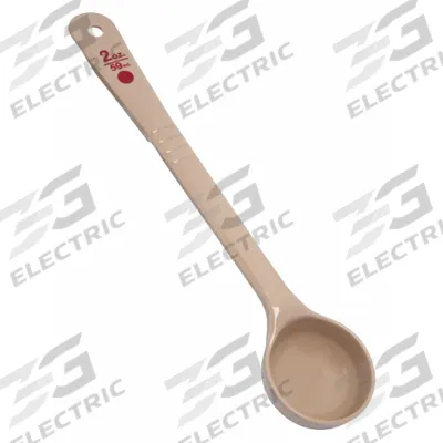 CARLISLE Measure Miser: 2 oz Capacity, Polycarbonate, Solid, Beige/Red, NSF Certified - Portion Control Spoons