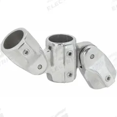 Structural Pipe Fitting: Adj Cross Tee, Cross, 2 in For Pipe Size, Aluminum, Gray, 12 in Overall Lg (MPN 19-6). Key specifications — Manufacturer Part Number: 19-6; Brand: HOLLAENDER; Finish: Mill; Material: Aluminum; Product Type: Adjustable Cross Tee.