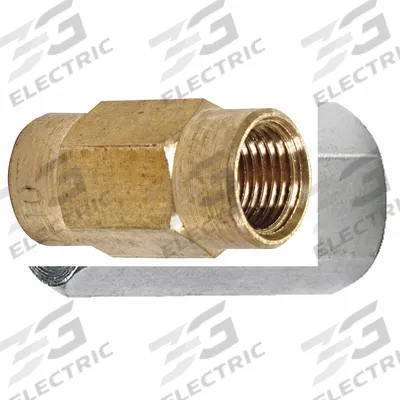 SUR&R Brake Line Union: Inverted Flare Union, M10-1.0 Thread Size, Brass, 3/16 in Outside Dia - Hydraulic Brake Line Accessories