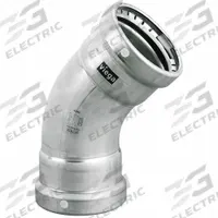 VIEGA MEGAPRESS Crimp Elbow Fitting: 2 1/2 in Pipe x 2 1/2 in Pipe Size, Press-fit x Press-fit, FKM (MPN 95530). Key specifications — Brand: VIEGA MEGAPRESS.