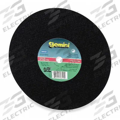NORTON Abrasive Cut-Off Wheel: Type 1, 12" x 1/8" x 1", Aluminum Oxide, 24 Grit - General Purpose Cut-Off Wheels for Carbon & Stainless Steel