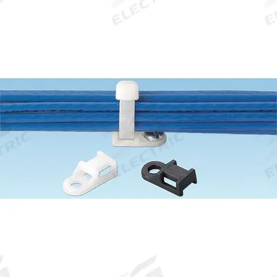 PANDUIT Anchor Mount Cable Tie Base: 0.2 in Slot Wd, 0.07 in Slot Ht, Natural, 0.37 in Wd - Screw Mount Cable Tie Bases