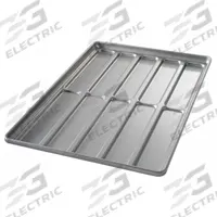 CHICAGO METALLIC Hoagie Bun Pan: Aluminized Steel, 10 Slots, 17 3/4 in Overall Wd, 22 ga Gauge (MPN 41052). Key specifications — Pan Style: Blunt End Hoagie Pan; Brand: CHICAGO METALLIC; Color: Silver; Material: Aluminized Steel; NSF Certified: No; Number of Slots: 10.