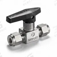 HAM-LET Manual Two-Way Ball Valve: 1/2 in, Stainless Steel, Straight, Compression x Compression (MPN H-800L-SS-L-1/2). Key specifications — Brand: HAM-LET; Handle: Lever.