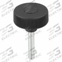 Hand Knob: Knurled, Plastic w/ Steel Thread, 1/2"-13 Thread, 30 mm Thread Lg, 63 mm Dia, Gray (MPN K0260.53A5X30). Key specifications — Brand: KIPP; Color: Gray.