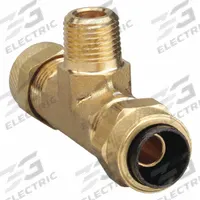 PARKER Compression Tee Fitting: 3/8 in OD x 3/8 in OD x 1/8 in Pipe Fitting Size, Brass, 10 PK (MPN 172P-6-2). Key specifications — attr1195695: PARKER.