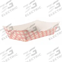 APPROVED VENDOR Disposable Food Tray: 1 Compartments, 2 1/8 in Ht, 9 1/2 in Wd, Red, 500 PK (MPN EFT500). Key specifications — Brand: APPROVED VENDOR; Microwave Safe: Yes; Pattern: Plaid; Shape: Rectangular; Tray Type: Food Tray.