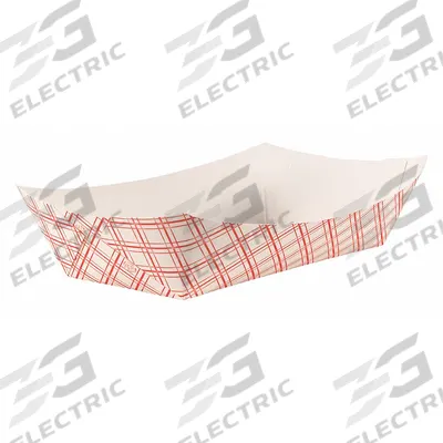 APPROVED VENDOR Disposable Food Tray: 1 Compartments, 2 1/8 in Ht, 9 1/2 in Wd, Red - Paper Food Trays