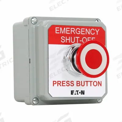 EATON Control Station: (2) Push Buttons/Emergency Stop, 0 Pilot Lights, 1NO/1NC - Push-Button Control Stations