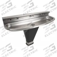 ACORN Wash Fountain: Black/Silver, Stainless Steel, Oval, 19 1/4 in Overall Wd, P-Trap Drain (MPN 3403-0008). Key specifications — Bowl Shape: Oval; Drain Type: P-Trap; Color: Black/Silver; Brand: ACORN; Series: Wash-Ware; Sink Material: Stainless Steel; ADA Compliant: ADA Compliant.