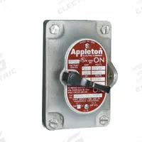 APPLETON ELECTRIC Switch Cover: Tumbler Switches (MPN EDKF31-Q). Key specifications — attr206748: EDKF31-Q; attr1023121: Tumbler Switches; attr1023126: Front Operator, 1-Pole, 30A Switch; attr1023128: Front Cover with Switch; attr211297: APPLETON ELECTRIC; attr1024199: EDS.