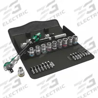 WERA Socket Wrench Set: 1/2 in Drive, 28 Piece, 6-Point, Metric, 10 mm to 19 mm (MPN 05004076001). Key specifications — attr1224269: 1/2 in; attr1204638: Drive Tools Included; attr1227399: Zyklop; attr1204650: 10 mm to 19 mm; attr1204658: 2 Extensions; attr1204673: Socket Bits Not Included; attr1204681: Wrenches Not Included; attr1204688: WERA.