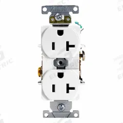 LEVITON Duplex Receptacle Outlet: Duplex, 5-20, White, 125V AC, 20 A, 2 Pole / 3 Wire (MPN 5352-W)