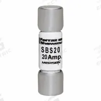 MERSEN Fuse: SBS Series, Midget, Fast-Acting, 20 A, 600 V AC, 13/32 in x 1 3/8 in, Non-Indicating (MPN SBS20). Key specifications — attr1287209: SBS; attr211192: MERSEN.