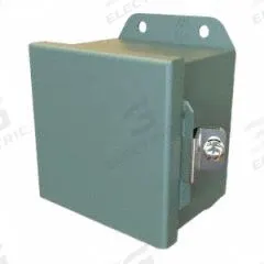 HAMMOND Electrical Enclosure: Steel, 14 in x 12 in x 6 in, NEMA 12/13/3R/4, Solid Cover, Hinged (MPN HJ14126HLP). Key specifications — Closure Method: Clamps; Brand: HAMMOND; Knockouts: Not Included.