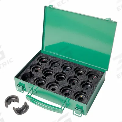 GREENLEE Crimping Die Set: 8 AWG to 340 kcmil, Aluminum, For Use With ECCXL/EK622L/EK628L - Greenlee Replacement Crimping Dies