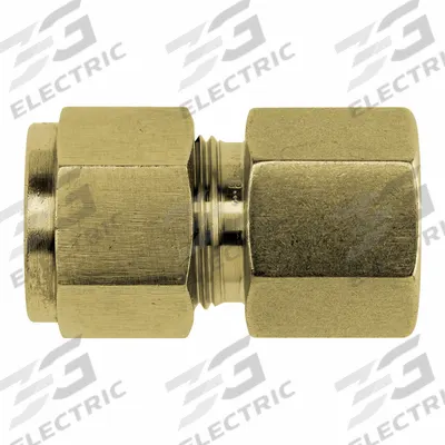 BRENNAN INDUSTRIES Compression Fitting Adapter: 1/2 in OD x 1/4 in Pipe Size, Tube x FNPT - Clean & Bagged Double-Ferrule Brass Compression Fittings