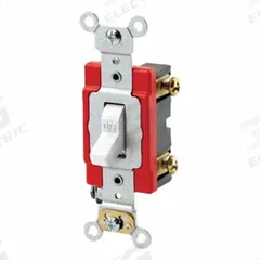 LEVITON Wall Switch: Toggle Switch, 3-Way, Maintained, White, 120/277V AC, 20 A (MPN A1223-2W). Key specifications — Illuminated: No; Voltage Rating: 120/277V AC.