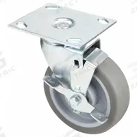 APPROVED VENDOR Plate Caster: Swivel, Side Brake, Rubber, 4 in Wheel Dia., 1 1/2 in Wheel Wd (MPN 33H716). Key specifications — attr1100274: APPROVED VENDOR; attr1100312: Gray; attr1176041: Swivel with Brake.
