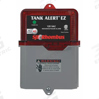 SJE-RHOMBUS Water Alarm: High Level, 240V AC, Auto, 82 dB, Audio/Visual, 1 Alarm Inputs - Liquid-Level Alarms