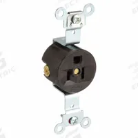 HUBBELL Receptacle: Single, 5-15, Brown, 125V AC, 15 A, 2 Pole / 3 Wire (MPN HBL5251)