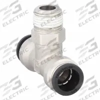 PARKER Push-Fit Tee Fitting: 1/2 in OD x 1/2 in OD x 3/8 in Pipe Size, Brass, 2 5/16 in Overall Lg (MPN W172PLP-8-6). Key specifications — Brand: PARKER.