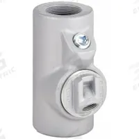 Sealing Fitting - Vertical: Iron, 4 in Trade Size, Female, 11 1/32 in Overall Lg (MPN EYDEF400). Key specifications — Brand: APPLETON ELECTRIC; Connection Type: Threaded; Thread Gender: Female; Ends - Hazardous Fittings: 4 in FNPT x 4 in MNPT; Material: Iron; Hazardous Location Rating: Class I, Division 1 and 2, Groups C, D; Thread Type: NPT; Standards: CSA C22.2 No 30.