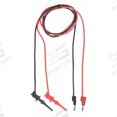 APPROVED VENDOR Test Leads: Black/Red Electrical Current Color, Test Clip, Banana Plug - Test Leads with Clips