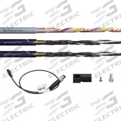 IGUS Robot Cable Set: AK-DR-0043-5, 3 Axes, 5 m Cable Lg, 3-Axis Delta Robots/SCARA/Single Axis. Key specifications — attr1088880: IGUS; attr1088884: (3) motor cable, straight plug; attr1088879: AK-DR-0043-5; attr1088882: Igus Robot Control (iRC); attr1088883: Single Axis.