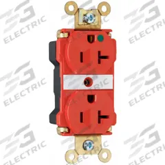 PASS & SEYMOUR Receptacle: Hospital Grade, Duplex, 5-20R, Red, 125V AC, 20 A, 2 Pole / 3 Wire (MPN PT8300RED). Key specifications — attr1367147: PASS & SEYMOUR.