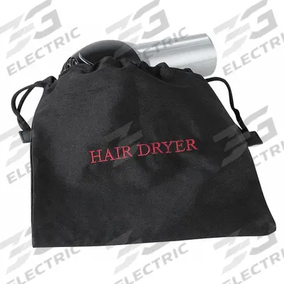HOSPITALITY 1 SOURCE Hair Dryer Bag: Black, 12 in Overall Wd - Hair Dryer Bags