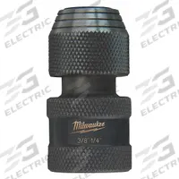 MILWAUKEE Impact Adapter: 3/8 in Input Drive Size, Black Oxide, 1/4 in Output Drive Size, Hex (MPN 48-03-4405). Key specifications — attr1204900: Hex; attr1204904: Locking Not Included; attr1204910: MILWAUKEE; attr1204913: Black Oxide.