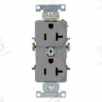 LEVITON Plugs and Receptacles: Duplex, 5-20, Gray, 125V AC, 20 A, 2 Pole / 3 Wire (MPN 5342-GY)