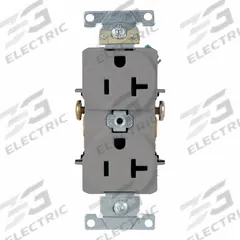 LEVITON Plugs and Receptacles: Duplex, 5-20, Gray, 125V AC, 20 A, 2 Pole / 3 Wire (MPN 5342-GY)