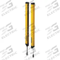OMRON Light Curtain: 24V DC, 119 Beams, 10 mm Spacing, 1,200 mm Protected Ht, M12 (MPN F3SG4RA120014). Key specifications — Type of Light: 870 nm IR LED; DC Voltage Rating: 24V DC; Brand: OMRON; Receiver Electrical Connection: M12; Transmitter Electrical Connection: M12; AC Voltage Rating: Not Rated; Safety Output Ratings: 300 mA @ 24V DC.
