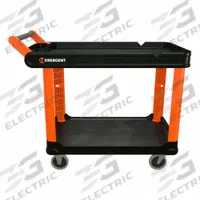 CRESCENT Utility Cart: 500 lb, 37 in L x 23 in W x 23 in H Overall Dim, 2 Shelves, Black, Raised (MPN IUC2SCBM). Key specifications — Brand: CRESCENT.