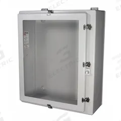 WIEGMANN Enclosure: Fiberglass, 30 in x 20 in x 10 in, NEMA 1/12/3/3R/4X, Clear Cover, Hinged (MPN HW-N4X302010CHW). Key specifications — Brand: WIEGMANN; Enclosure Material: Fiberglass; Knockouts: Not Included.