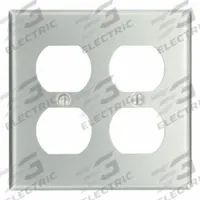 LEVITON Wall Plate: Duplex Outlet, 2 Gang, Std Size (MPN 83016). Key specifications — Brand: LEVITON; Material: Aluminum.