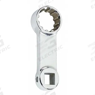 PROTO Interchangeable Torque Wrench Head: Alloy Steel, Chrome, 3/8 in Drive Size - SAE Box End Torque Adapters