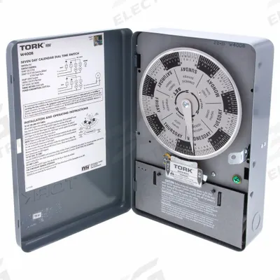 TORK Electromechanical Timer: 7 day, 120V AC, SPDT - Electromechanical Timer Switches