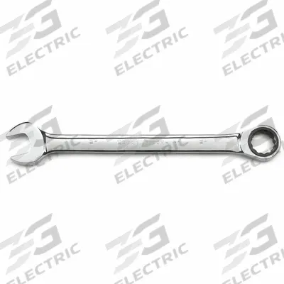 GEARWRENCH Combination Ratcheting Wrench: Alloy Steel, Full Polish Chrome, 2 in Head Size - SAE 12-Point Ratcheting Combination Wrenches
