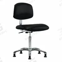 ESD/Cleanroom Task Chair: Vinyl, Armless, Ht Range 21 1/2 in to 29 in, 18 1/2 in Seat Wd, 0 Casters (MPN BR-ECR-VMBCH-CR-NF-EG-ESDBLK). Key specifications — Foot Support: No; Base Material: Aluminum; Brand: APPROVED VENDOR; Product Type: Cleanroom Task Chair; Cleanroom Class: ISO 4; ESD-Safe: ESD-Safe.