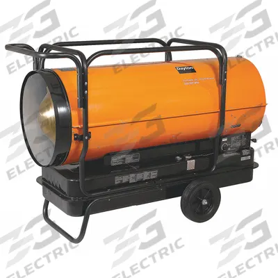 Dayton Portable Oil and Kerosene Torpedo Heater: Wheeled Mounted - Direct-Fired Portable Oil & Kerosene Torpedo Heaters