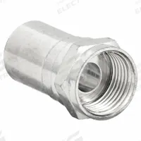 DOLPHIN COMPONENTS CORP Coaxial Connector: Male, Connector, Silver, Crimp-On, RG-6, F-Type, 10 PK (MPN DC-257046-X). Key specifications — Product Type: Connector; Brand: DOLPHIN COMPONENTS CORP; Color: Silver; Finish: Nickel-Plated; Gender: Male.