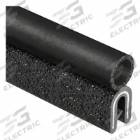TRIM LOK INC Trim Seal: Rounded, 250 ft Overall Lg, PVC Outer, EPDM Bulb, 3/8 in Leg Lg (MPN 7M062B3X3/32C-250). Key specifications — Standards: UL 94HB; Bulb Material: EPDM; Brand: TRIM LOK INC; Color: Black; Outer Material: PVC; Profile Shape: Rounded.