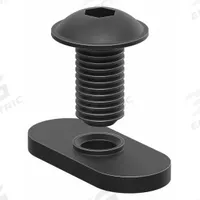 Bolt Assembly: 1/4" -20 Size, 1/2 in Thread Lg, Flanged Button Head Socket Cap, 10 Series, 15 PK (MPN 3321-15). Key specifications — Fastener Type: T-Nut; Fastener Head Type: Flanged Button Head Socket Cap; Material: Steel; Finish: Black Zinc-Plated; T-Slot Fastener Type: Bolt Assembly; Threaded Hole Location: Single Center; Compatible Series: 80/20 10 Series; System of Measurement: Inch.